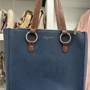 MB Greene Navy Tote Bag